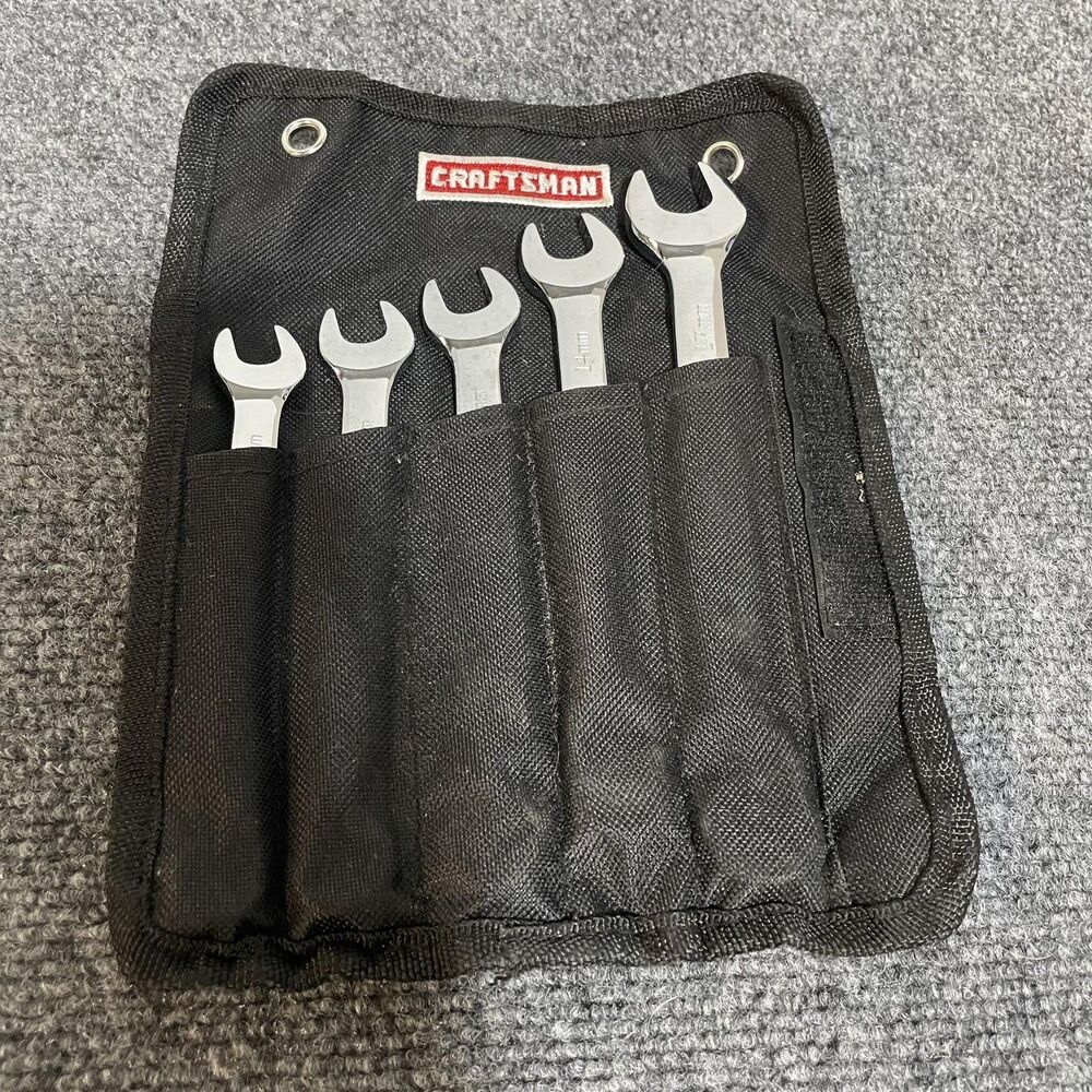 Craftsman Metric Combination Wrench Set 5pc 11–17mm With Roll Up Pouch Tool